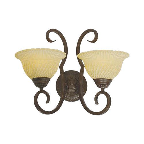 Metal & Resin Wall Bracket With Brown Glass