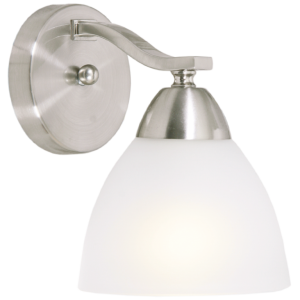 Brightstar Satin Chrome Wall Bracket with Frosted Glass - WB167/1 SATIN