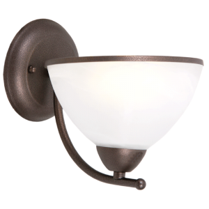 Brightstar WB169/1 Black Brown Metal Wall Bracket with Alabaster Glass