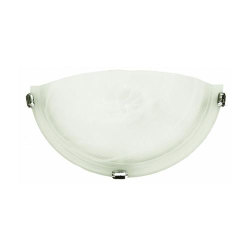 Metal Base With Alabaster Glass And Silver Clips Wall Light