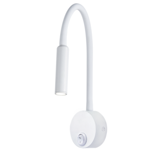 Brightstar WB218 White Metal LED Wall Light with Flexible Rubber Arm