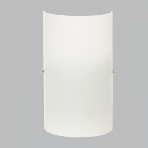 Brightstar WB271 Elegant White Metal and Glass Wall Bracket with Polished Chrome Clips