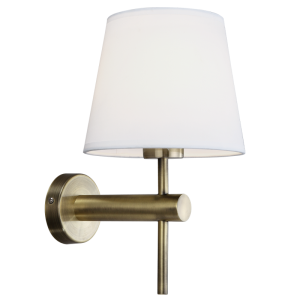 Brightstar WB277 Antique Metal Wall Bracket with White Fabric Shade