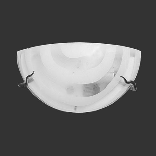 White Opaque Glass With Satin Chrome Skew Clips Wall Light