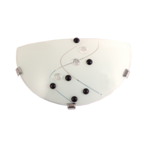 Brightstar WB330 Chrome Metal Wall Bracket with Patterned Frosted Glass