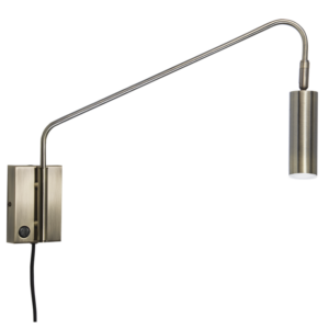 Brightstar WB372 Satin Brass LED Wall Bracket with Moveable Arm and Swivel Head