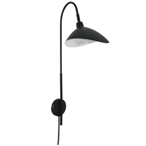 Brightstar WB375 Black Metal Wall Bracket with On/Off Switch and Cord
