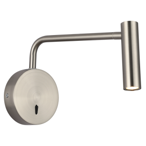 Brightstar WB380 Satin Aluminium and Iron Wall Bracket with Moveable LED Arm