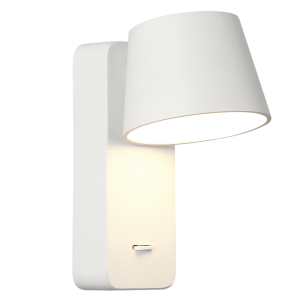 Brightstar WB382 White Aluminium, Iron, and Acrylic Wall Bracket with Moveable Head for Reading