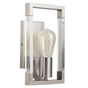 Brightstar WB396 Satin Chrome and Acrylic Wall Bracket, Satin Nickel Finish