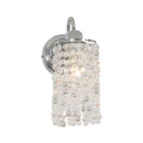 Polished Chrome Wall Fitting With Clear Acrylic Crystals