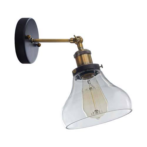 Antique Brass Wall Light Clear With Glass