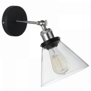 Brightstar WB922 Satin Chrome Wall Bracket with Clear Glass