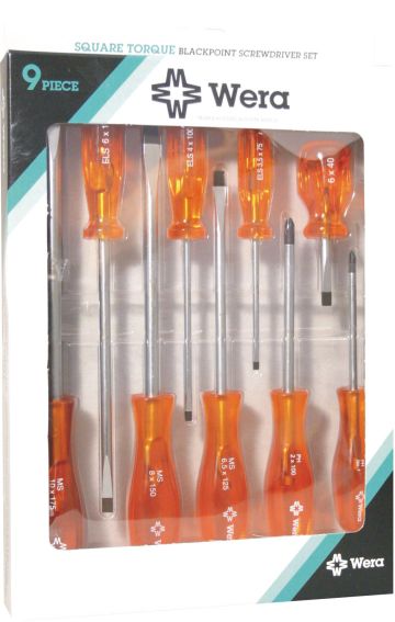 Screwdriver Wera Set Black Tip 9Pc