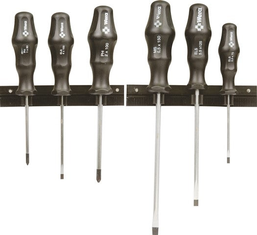 Screwdriver Wera Set Black Tip 6Pc Classic