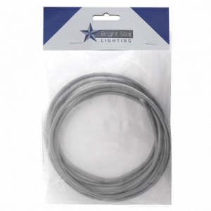 Brightstar 3m and 5m Grey 3-Core Material Cord Wire Pre-Pack
