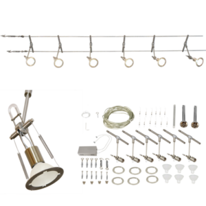 Brightstar WSC003 LED Wire System Kit with 6x5W MR16 Bulbs, 4000K, 10m Span