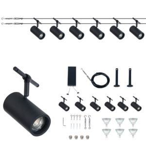 Brightstar WSC007 Matt Black 12V LED Wire System Track Lighting Kit
