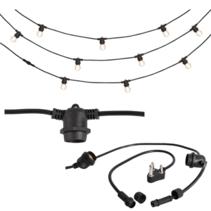 Brightstar WSC008 Black 5.5m Outdoor Connectable LED String Lights (10 Sockets, IP65)