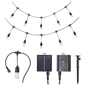 Brightstar WSC009 10M Solar Outdoor String Lights with 10 x 2W E27 LED Bulbs, IP65