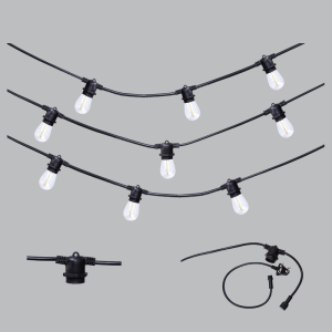 Brightstar WSC011 Clear 5.5M Outdoor LED String Lights with 10 x 1W ST14 Filament Bulbs (3000K, IP65)