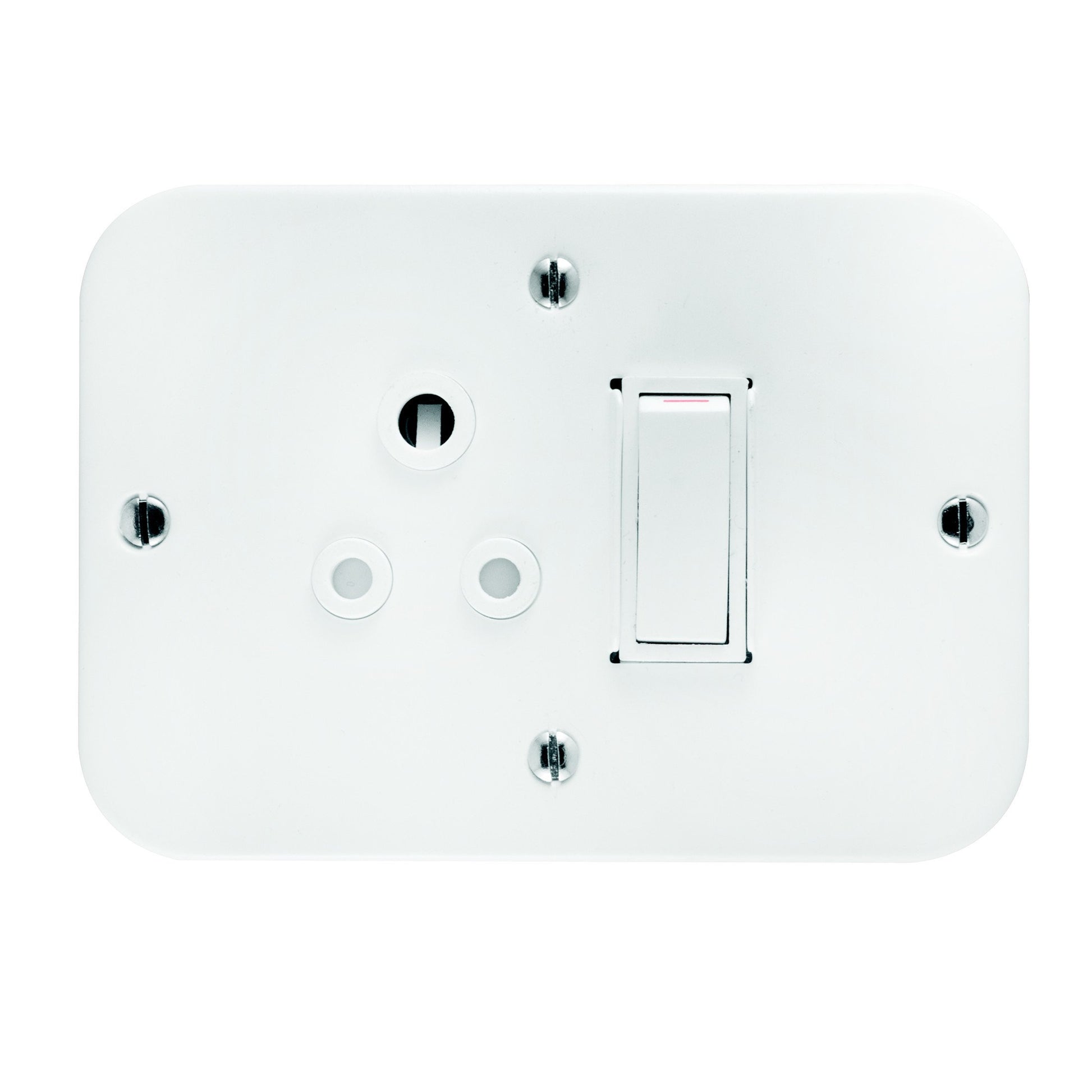 Crabtree 16A Industrial Single Socket Metal Surface Box - White 4x2