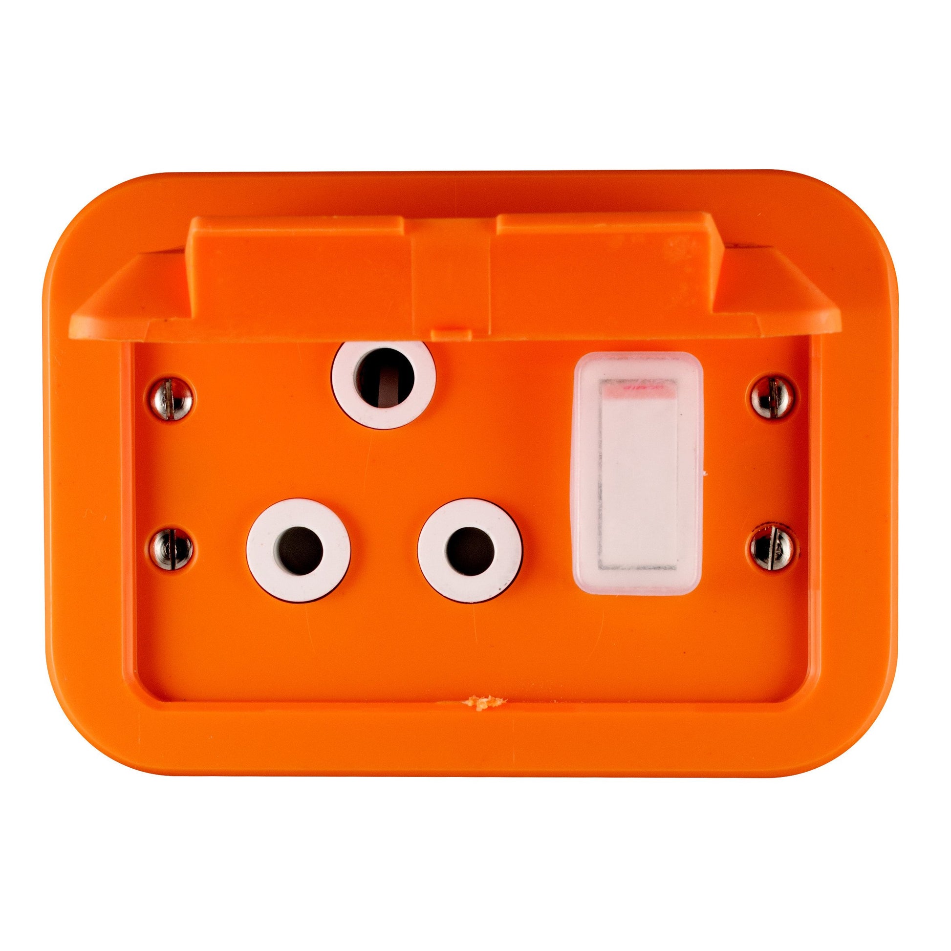 Crabtree Industrial 16A Single Socket Metal Surface Box, Orange