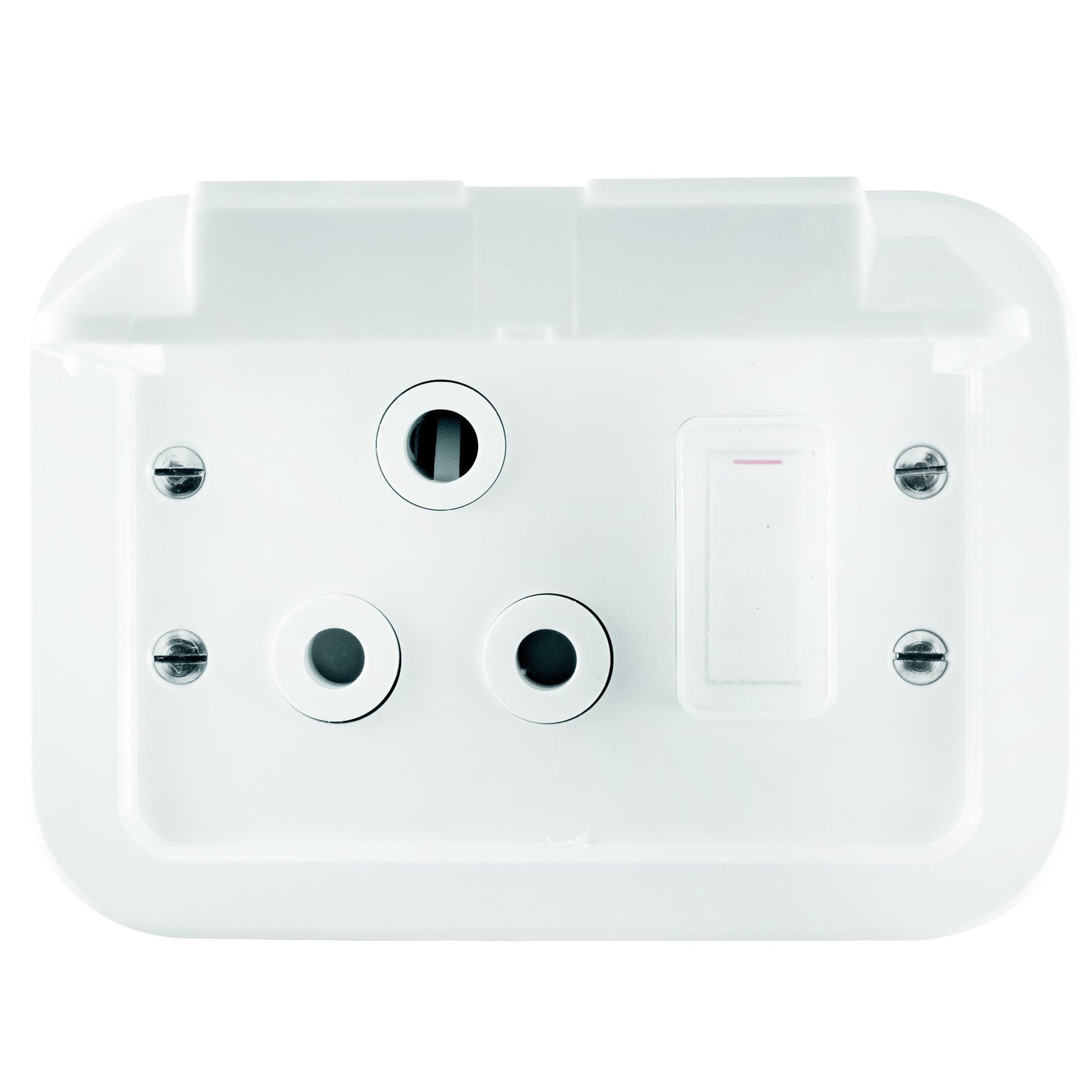 CRABTREE 16A White Industrial Single Socket with Metal Surface Box