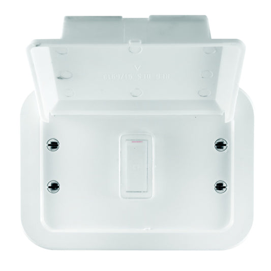 Crabtree Industrial Single 16A, 1 Lever, 2 Way White Metal Surface Switch Box
