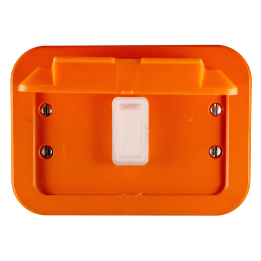 Crabtree Industrial 16A 1-Lever 1-Way Orange Metal Surface Box Switch
