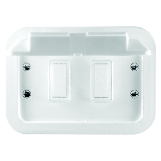Crabtree Industrial 16A 2-Lever 1X1 & 1X2 Way Metal Surface Box Switch, White