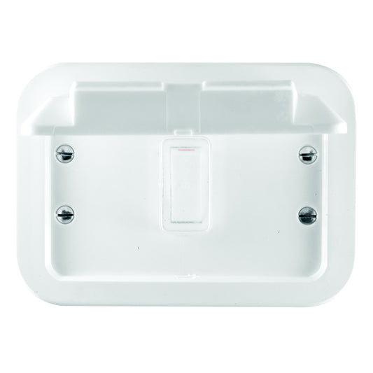Crabtree Industrial Single 16A Weatherproof Switch Socket, 1 Lever, 1 Way, Plastic Surface Box, White