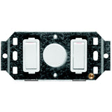 Crabtree Classic 800W Rotary Dimmer with 2-Lever 1-Way Switch on Yoke (4x2, White)