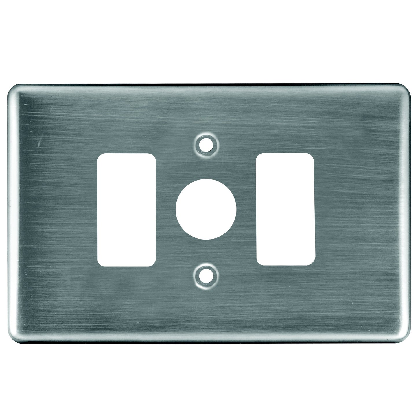 CRABTREE CLASSIC 2 LEVER DIMMER COVERPLATE STEEL 4X2