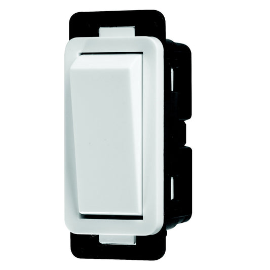 Crabtree Classic 1-Way 20A Bell Press Modular Switch (Clip-In, No Symbol, White)