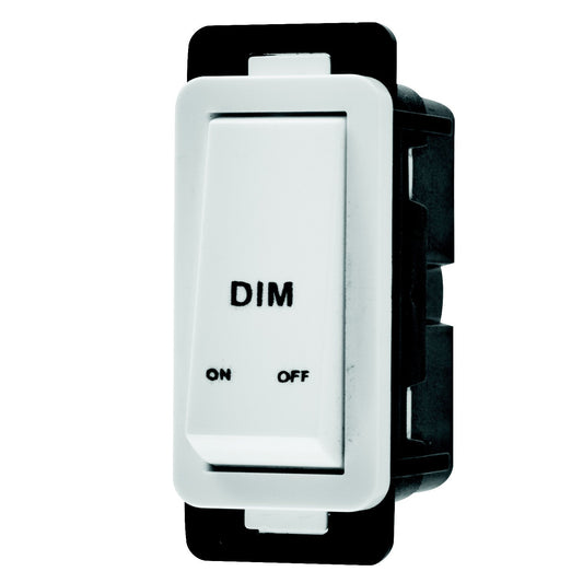 Crabtree Classic 1 Way 20A Bell Press Switch Module, Dim-On-Off (Clip In), White, 250VAC