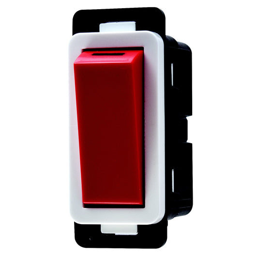 Crabtree Classic 1 Way 20A Clip-in Modular Switch Module, Red with White Surround