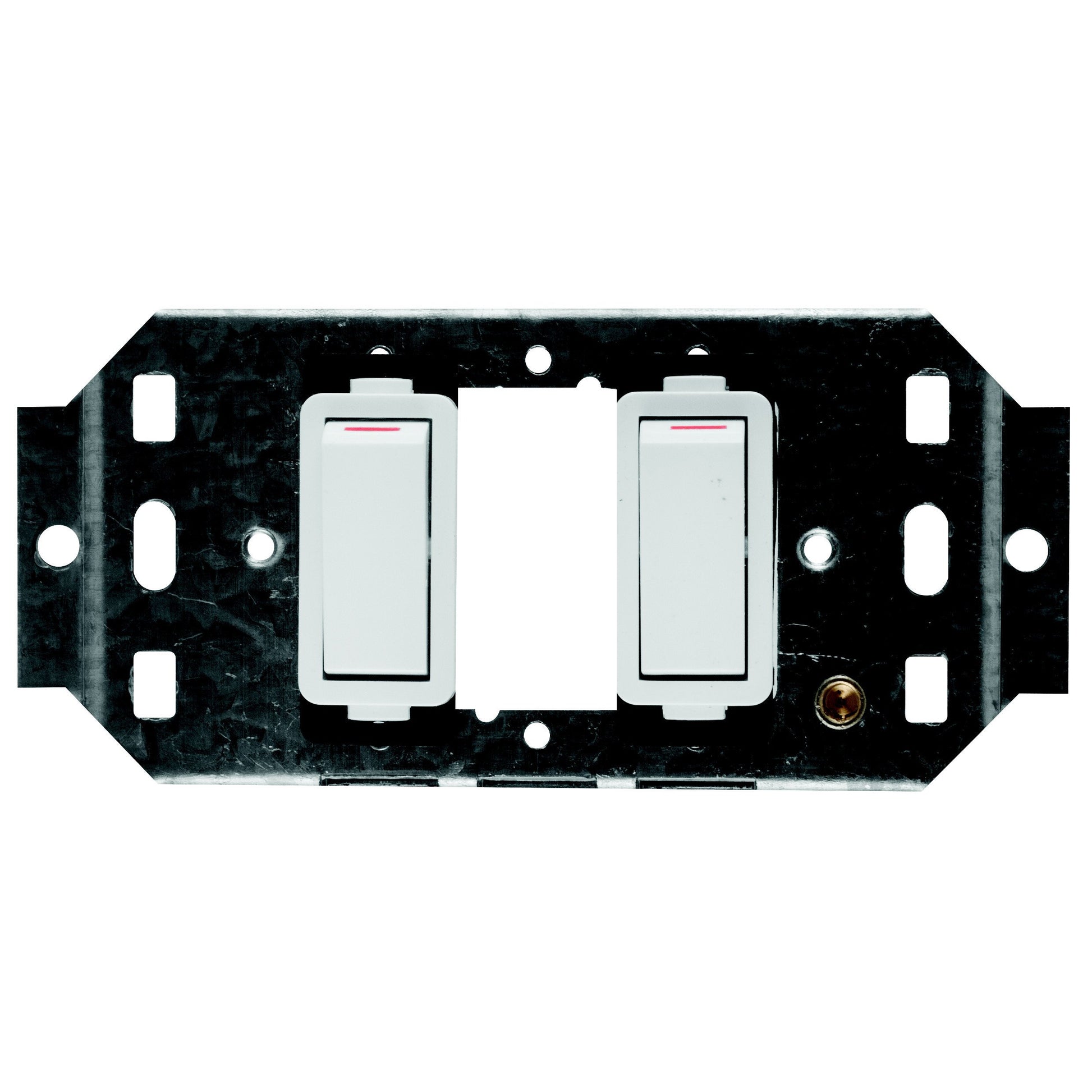 Crabtree Classic 2-Lever, 2X1 Way, 20A Switch on Horizontal 4x2 Yoke (White)