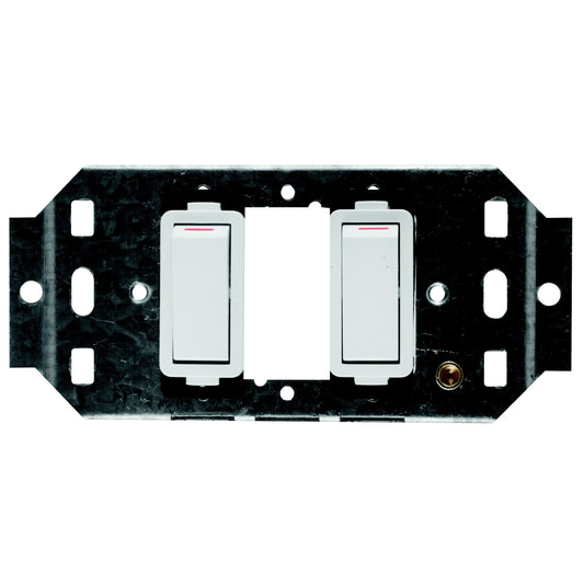 Crabtree Classic 2-Lever, 2X1 Way, 20A Switch on Horizontal 4x2 Yoke (White)