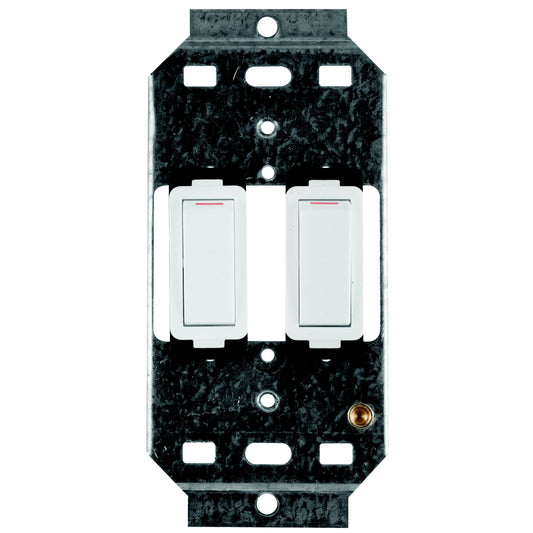 Crabtree Classic 2 Lever, 2x1 Way, 20A Switch on Yoke (4x2, White, 100x50mm)