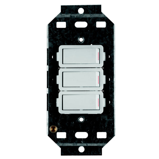 Crabtree Classic 3-Lever Switch (2x1 Way & 1x2 Way) with 20A Yoke, 4x2, White