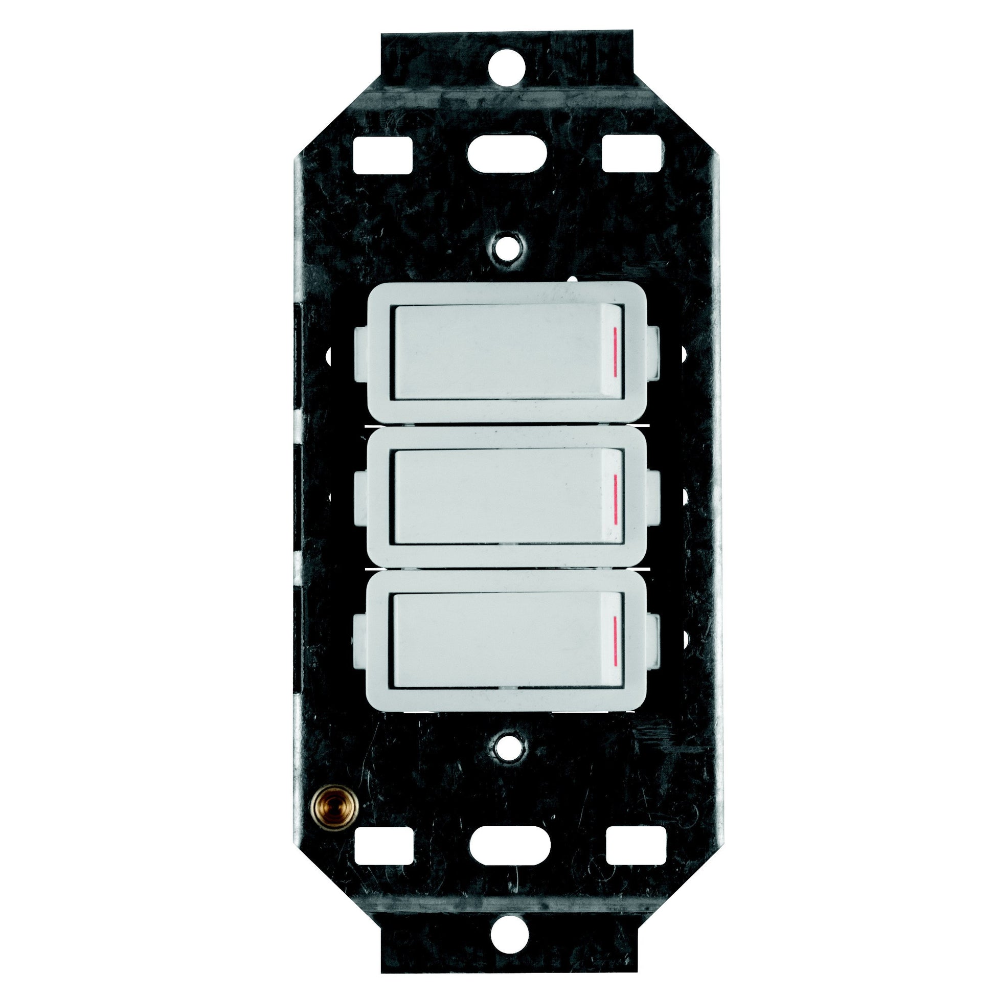 Crabtree Classic 3 Lever 1x1 & 2x2 Way 20A Switch on Yoke, 4x2, White
