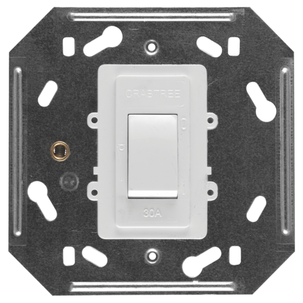 Crabtree Classic 60A Double Pole Isolator Switch on Yoke (4x4, White)