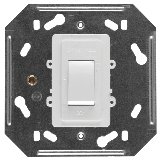 Crabtree Classic 60A Double Pole Isolator Switch on Yoke (4x4, White)