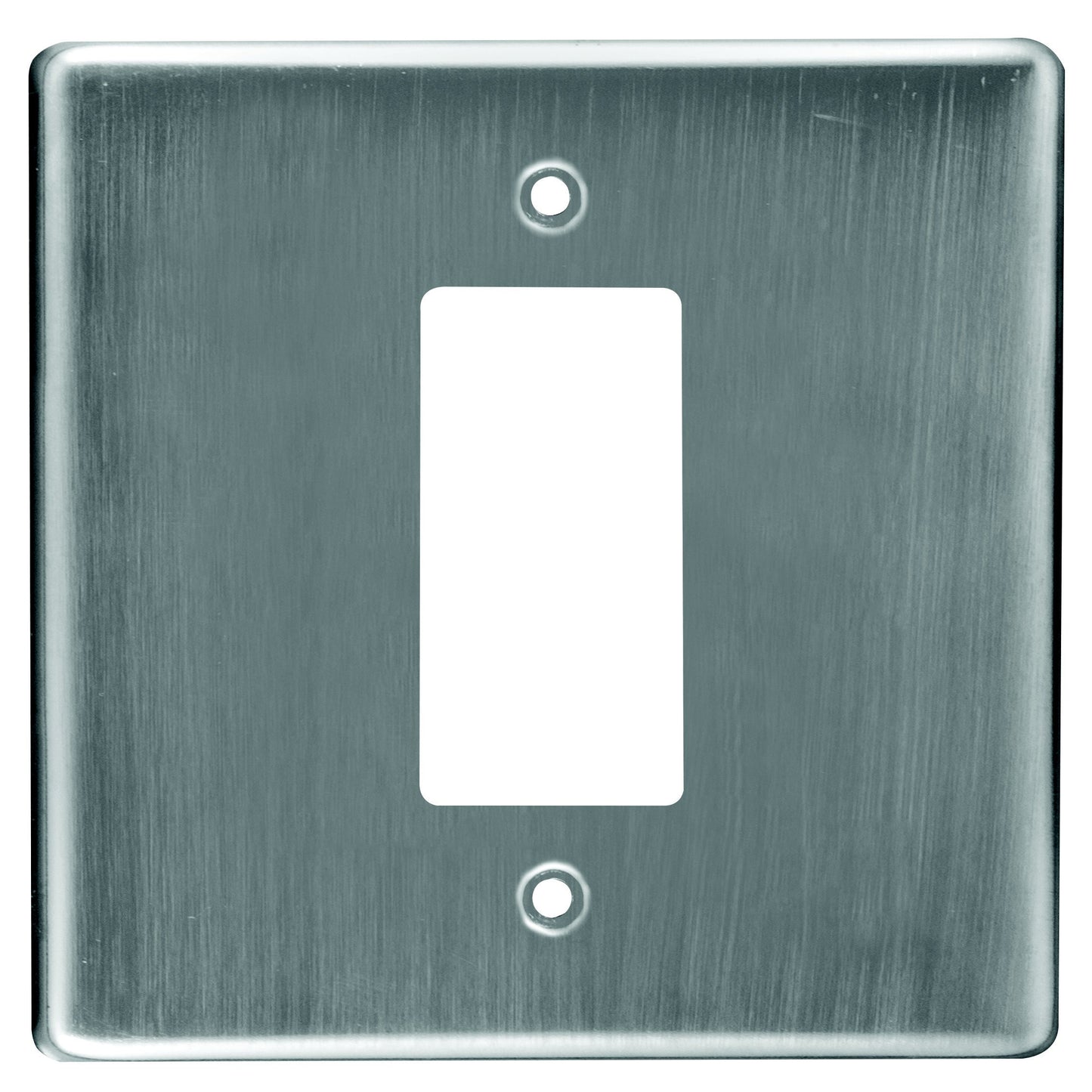 CRABTREE CLASSIC Steel Isolator Cover Plate, 4x4, Satin Chrome