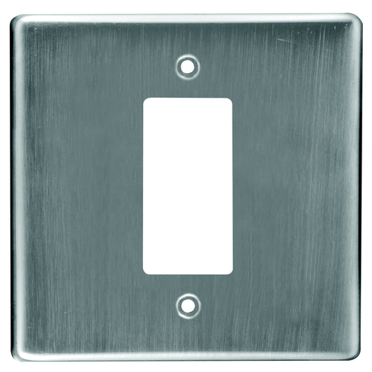 CRABTREE CLASSIC Steel Isolator Cover Plate, 4x4, Satin Chrome