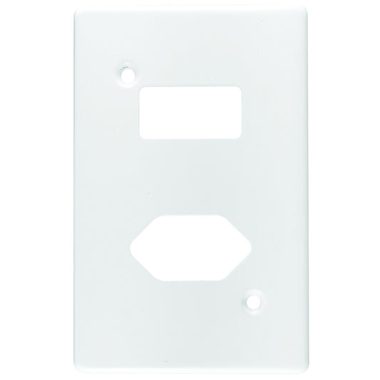 Crabtree Classic Slimline Single Switched White Steel Coverplate 4x2