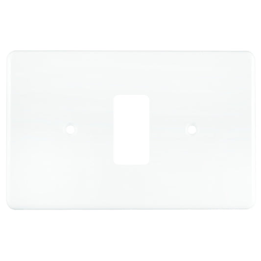 Crabtree Classic 1 Lever Horizontal Cover Plate, Steel, White (4x2)