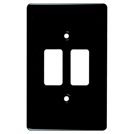 Crabtree Classic 2 Lever Steel Coverplate 4x2 - Black (100mm x 50mm)