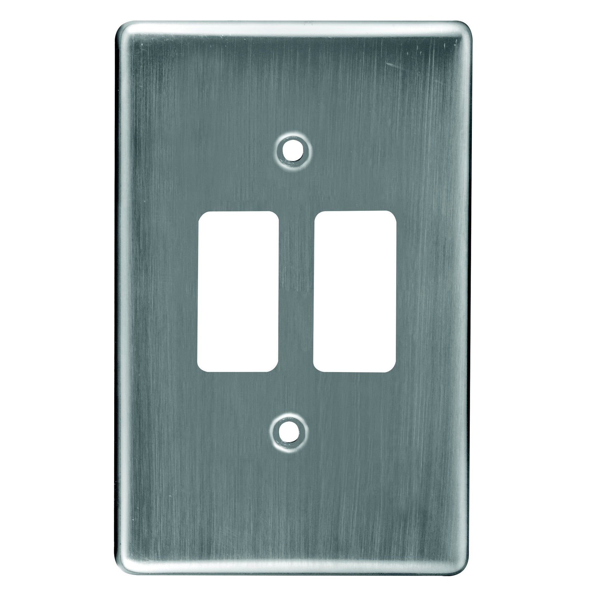 Crabtree Classic 2 Lever Steel Coverplate, Satin Chrome, 4x2 Size